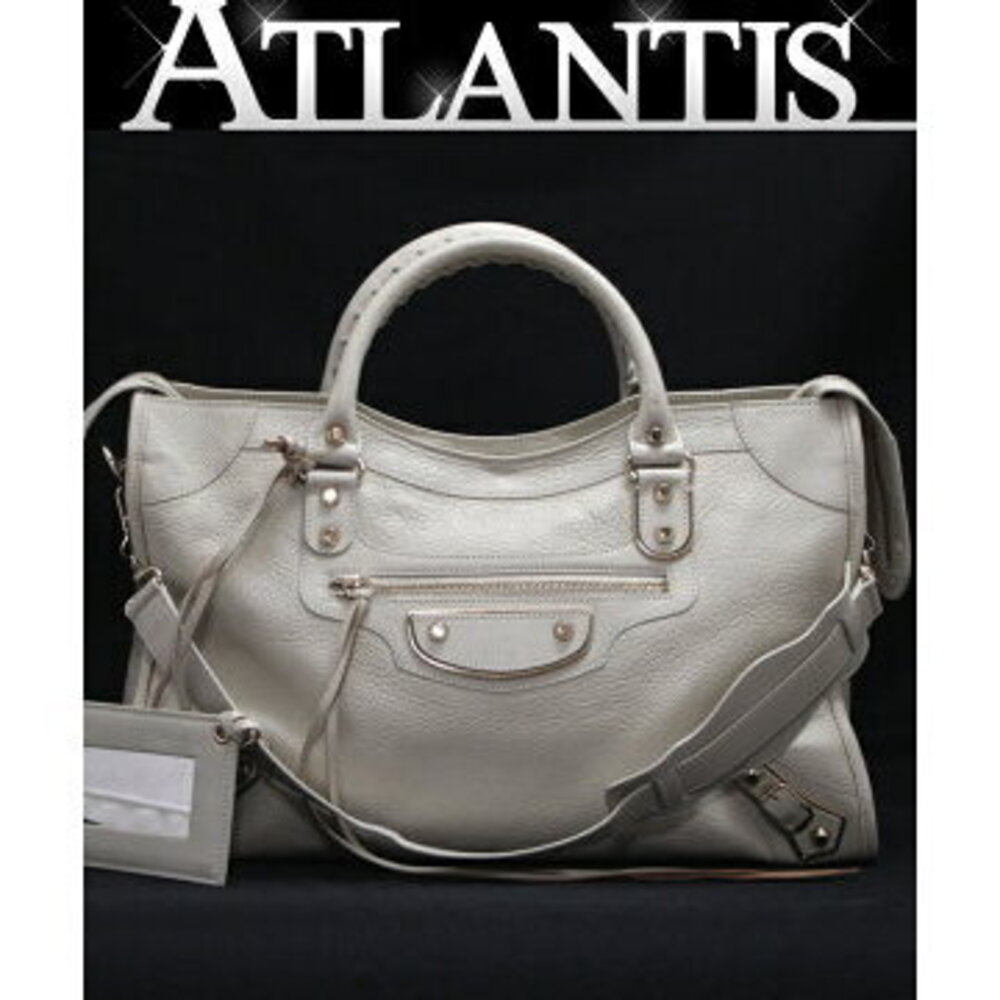 Balenciaga City Handbag Leather Off White